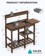 serwall outdoor potting bench with removable sink,gardening table,coffee, close-up detail