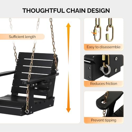 vingli 2.2ft hdpe porch swing with cup holder, package contents