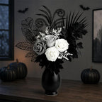 fake flowers for vase, black, white & silver, view 9
