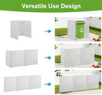 3-panel outdoor air conditioner fence screen, outside wood, front angle view