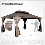 lausaint home outdoor hardtop gazebo for patios 12x16ft on a desk or shelf