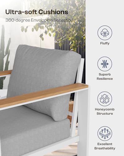 aluminum outdoor patio furniture set with coffee table on a desk or shelf