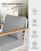 aluminum outdoor patio furniture set with coffee table on a desk or shelf