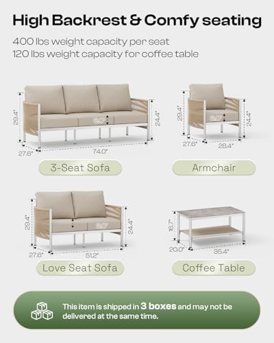 aluminum outdoor patio furniture set with dual-layer coffee on a desk or shelf