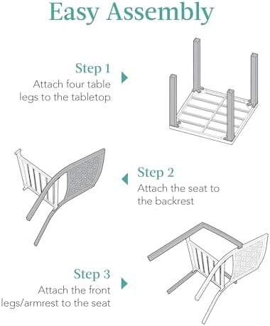 best choice products 3-piece outdoor bistro set, stackable, package contents
