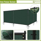 6'x12' privacy fence sets with iron poles outdoor, side view