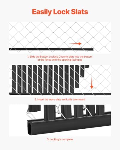 vevor bottom locking privacy slats, double-wall vertical bottom-locking, package contents