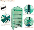 mini greenhouse,4 tier small portable greenhouses kit with, front angle view