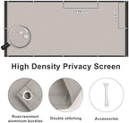 sunny guard 3'x16.5' waterproof balcony privacy screen pes showing dimensions