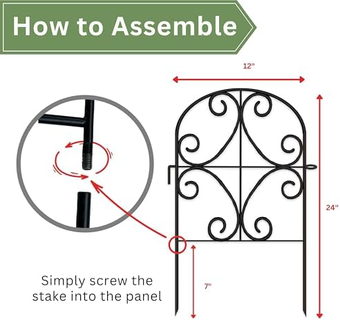 shoplala garden fence border animal barrier (10 panels), front angle view