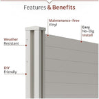 enclo premium white vinyl privacy screen, diy no, close-up detail