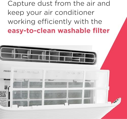 frigidaire 5,000 btu window air conditioner with remote, front angle view