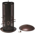 nature's rhythm metal hopper bird feeder two chambers，heavy showing dimensions