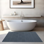 modular interlocking tiles double non-slip 12"x12" dark gray showing dimensions