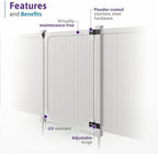 wambam cambridge privacy gate, white vinyl no dig, close-up detail