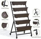 vecelo 5-tier vertical garden bed, freestanding elevated raised, close-up detail