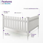 wambam newport picket fence, white vinyl diy no, close-up detail