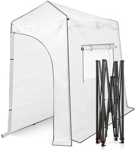 eagle peak 9x4 easy setup pop up greenhouse, front angle view