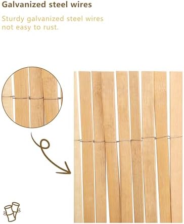 4ft x 13ft natural bamboo slat screening roll, close-up detail