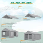 cobizi 12x20 ft heavy duty carport with galvanized, view 9
