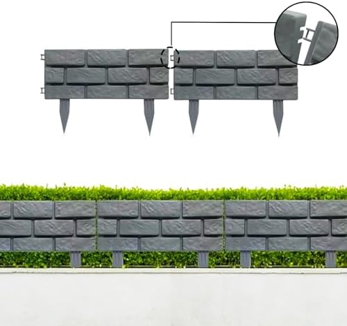 brick effect garden fence,flower bed border detachable splicing, side view