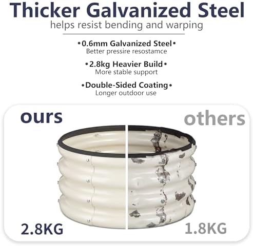 round galvanized raised garden bed kit, 3 pcs shown in use