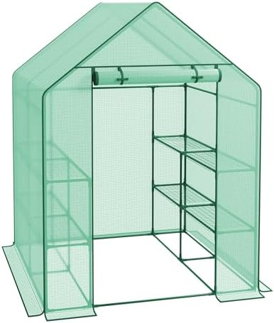 walk-in greenhouse 2 tier plant flower tent mini, side view