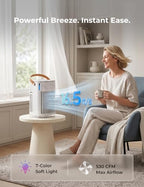 3-in-1 portable air conditioners, 5400mah built-in battery personal, close-up detail