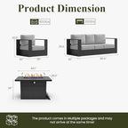 layinsun 4 piece oversized aluminum outdoor furniture set on a desk or shelf