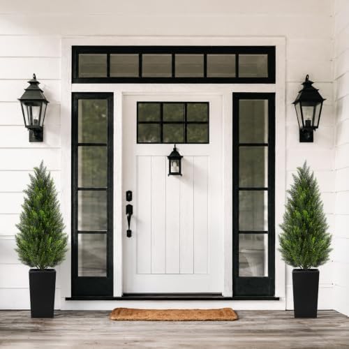 vivatrees 5ft artificial cedar topiary trees 2 pack shown in use