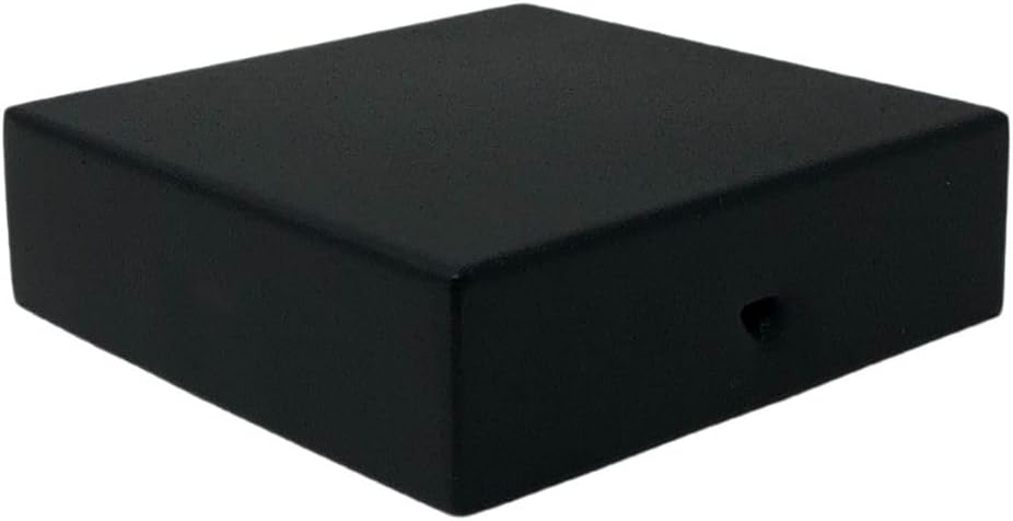 Nuvo Iron Eazy Cap™ Flat Pyramid Post Cap - Galvanized Powder Coated Steel, Black, 3.5" x 3.5"