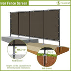 outdoor 6' x 24' privacy fence with iron on a desk or shelf