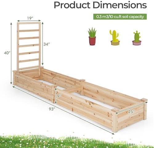 s afstar raised garden bed with trellis &, package contents