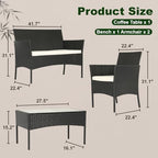 fdw 4-piece patio furniture set | black | shown in use