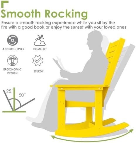 greenvines oversized outdoor rocking chairs set of 2, side view