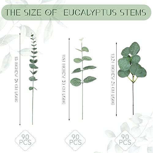 giegxin 270 pcs mixed artificial eucalyptus leaves stems shown in use