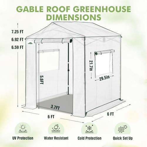 eagle peak 6x6 pop up walk in greenhouse, close-up detail
