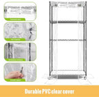 indoor greenhouse with grow light,4-tier plant shelf, 30x14x59in, package contents