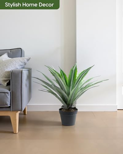velener artificial agave plant in black pot with, view 9