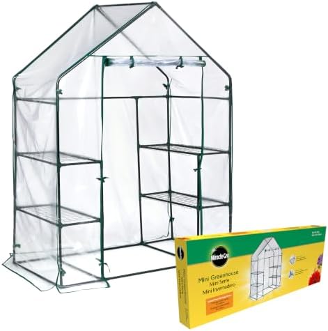 miracle-gro walk-in greenhouse, removable shelves, clear, 4'8"x29"x6'5, main product view