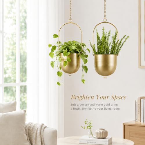 acelist gold metal hanging planter set of 2, package contents