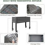 anleolife rolling elevated raised garden bed with wheels, side view
