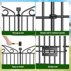 12 panel no dig decorative garden fence with showing dimensions