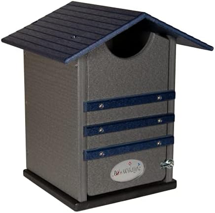 Poly Screech Owl Nesting Box, Saw-Whet and Kestrel Owl House, Green and Tan
