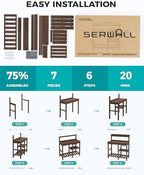 serwall outdoor potting bench with removable sink,gardening table,coffee, package contents