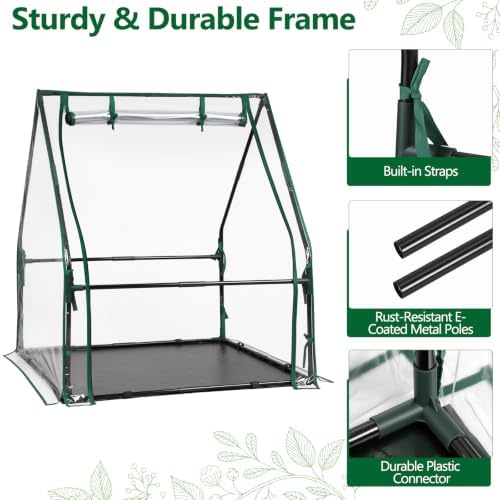 mini greenhouse with waterproof pad, 36" x 36", close-up detail