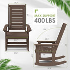 greenvines outdoor rocking chairs set of 2, hdpe, close-up detail