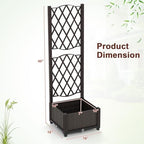 giantex raised garden bed w/trellis, garden planter for, side view