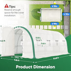 quictent 20x10x6.6ft tunnel greenhouse for outdoors with 2 shown in use