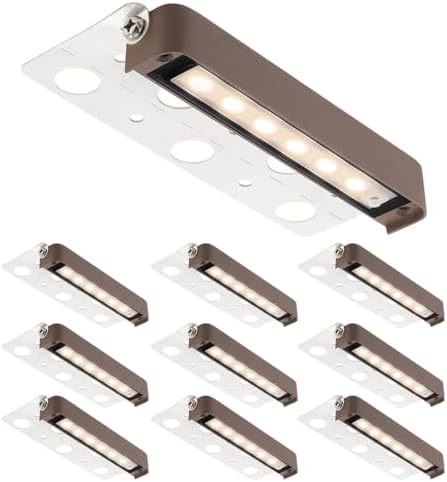 Low-Voltage 7in LED Retaining Wall Lights, 5CCT, 10-Pack | 2700K/3000K/4000K/5000K/6500K Adjustable, 4.5W 300lm 12V AC/DC Landscape Lights, Outdoor Step Lights Hardscape Lighting